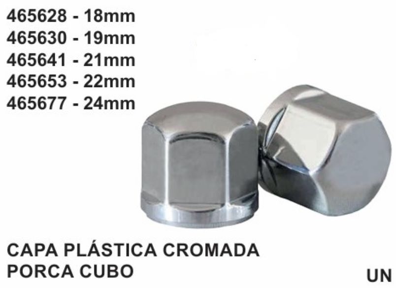 CAPA PLÁSTICA CROMADA  PORCA CUBO